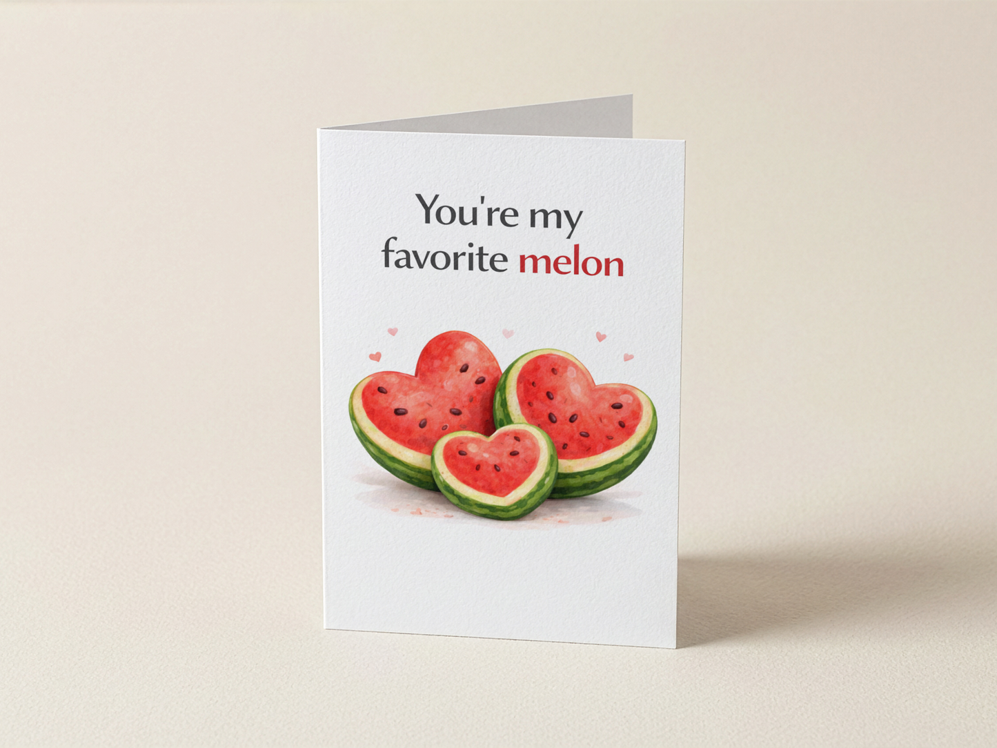 Wenskaart - You're my favorite melon - Hartjes meloenen