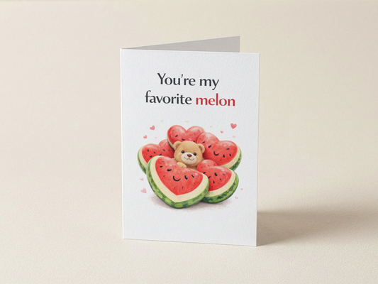 Wenskaart - You're my favorite melon - Meloenen beertje