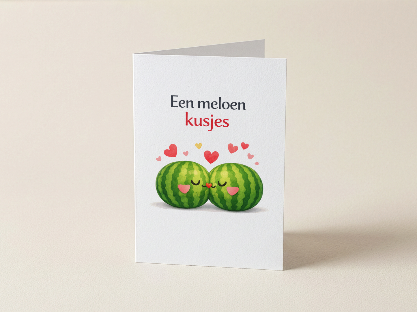 Wenskaart - Een meloen kusjes - Meloenen kusjes