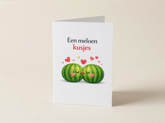 Wenskaart - Een meloen kusjes - Meloenen kusjes