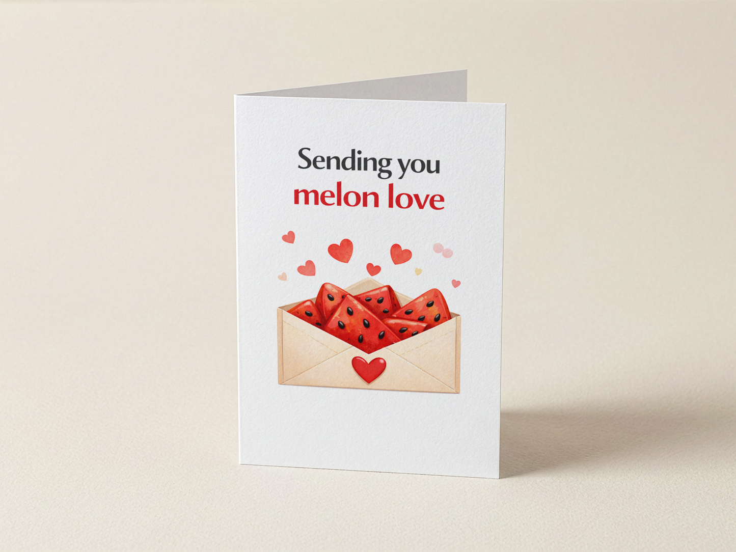 Wenskaart - Sending you melon love - Meloenen envelopje
