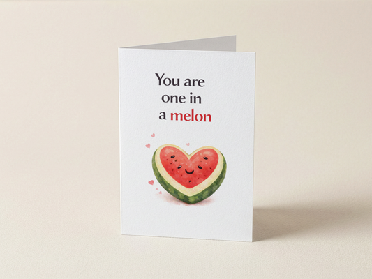 Wenskaart - You are one in a melon - Meloen hart
