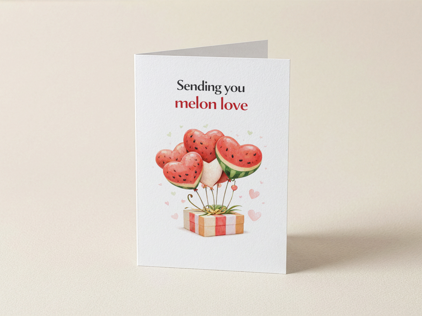 Wenskaart - Sending you melon love - Meloen ballonnen cadeau