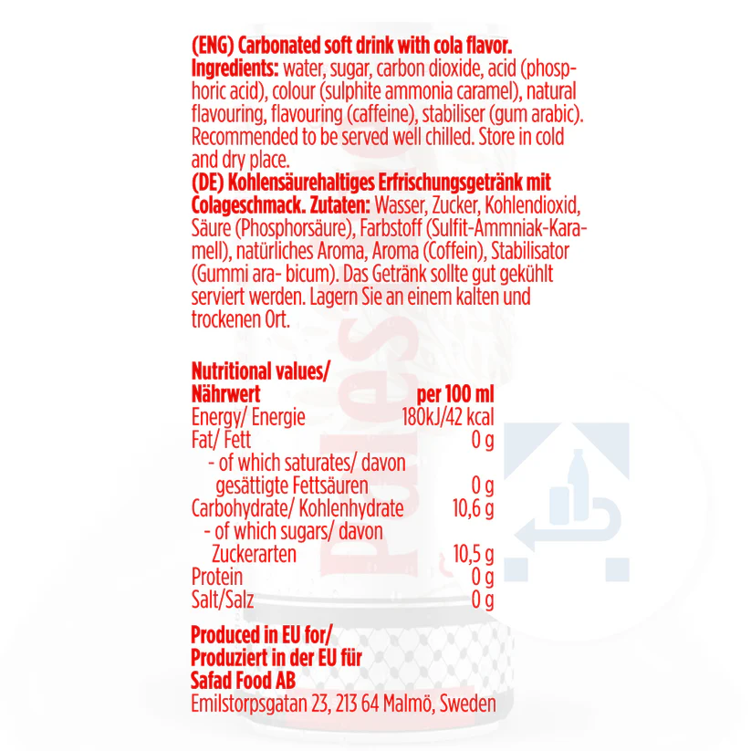 Palestine Drinks Cola - ingredienten